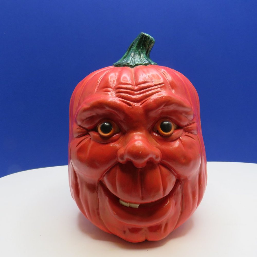 VTG Scioto 1988 Ceramic Jack-O-Lantern Pumpkin Face Halloween Decor.